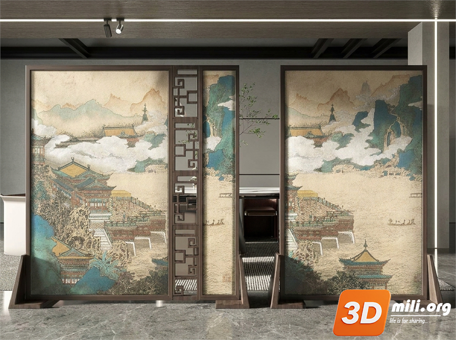 Folding screen Skp Files 